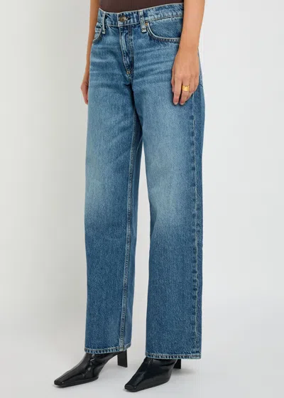 Rag & Bone Logan Mid Rise Wide Leg Jeans In Blue