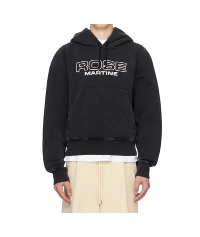 Martine Rose Black Shrunken Hoodie In Black