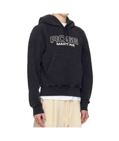 Martine Rose Black Shrunken Hoodie In Black