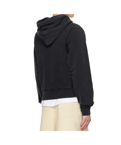 Martine Rose Black Shrunken Hoodie In Black