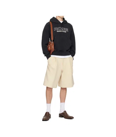 Martine Rose Black Shrunken Hoodie In Black