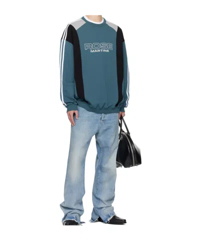 Martine Rose Blue Logo Sweatshirt In Blue