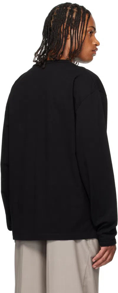 Lemaire Relaxed Fit Long-sleeved Top With Crew Neckline In Black