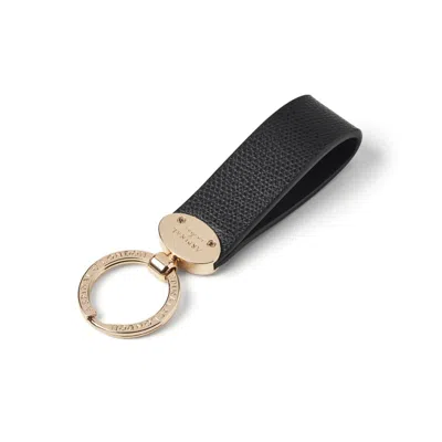 Aspinal Of London Oval Loop Keyring In Black