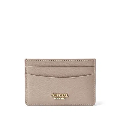 Aspinal Of London Womens Slim Leather Card Holder Taupe In Brown