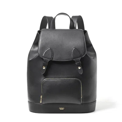 Aspinal Of London Womens Black Hudson Medium Leather Backpack In Black