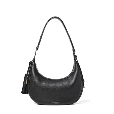 Aspinal Of London Leather Hudson Crescent Cross-body Bag In Black