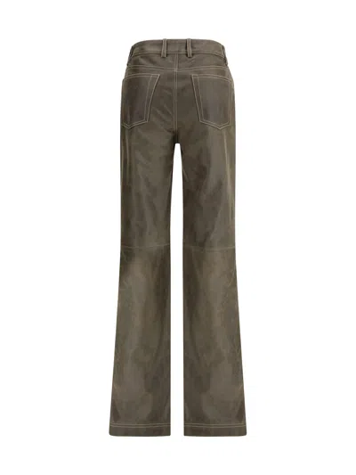 Etro Leather Pants In Green