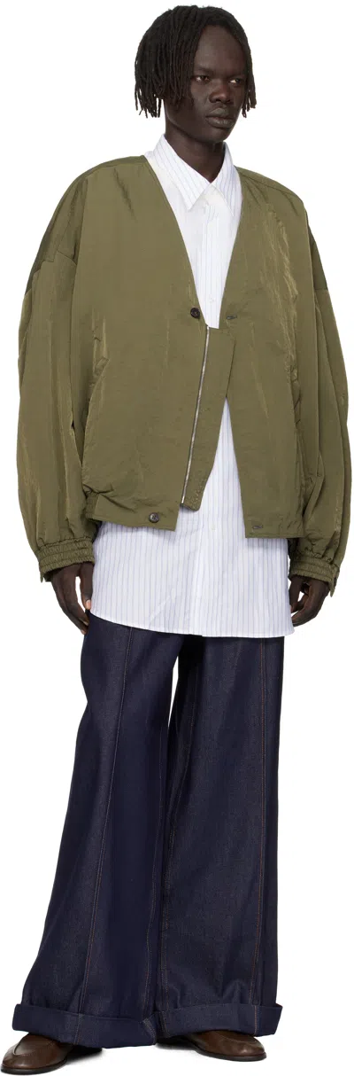 Hed Mayner Navy Wide Jeans In Blue