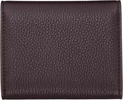 Tom Ford Burgundy Soft Grain Leather Slim Card Holder In Brown