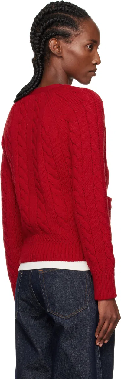 Bally Cable-knit Patch-pocket Cardigan In White