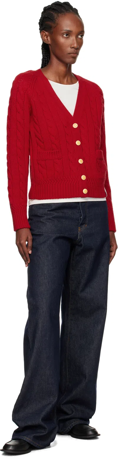 Bally Cable-knit Patch-pocket Cardigan In White