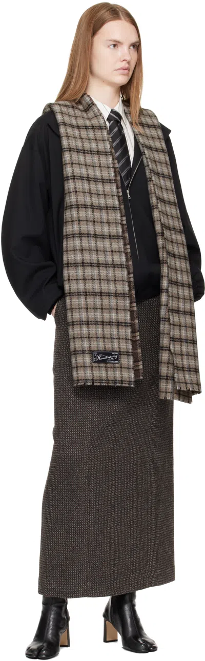 Mfpen Brown Wool Scarf In Brown