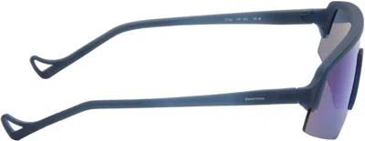 District Vision Navy Choji Turbo Blade Sunglasses In Blue
