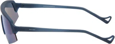 District Vision Navy Choji Turbo Blade Sunglasses In Blue