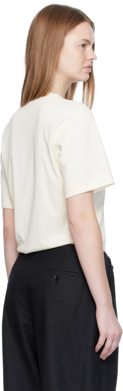 Lemaire Rib Minimalist Classic Crew Neck Cotton T-shirt In Neutral
