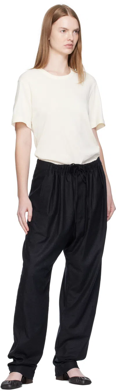 Lemaire Rib Minimalist Classic Crew Neck Cotton T-shirt In Neutral