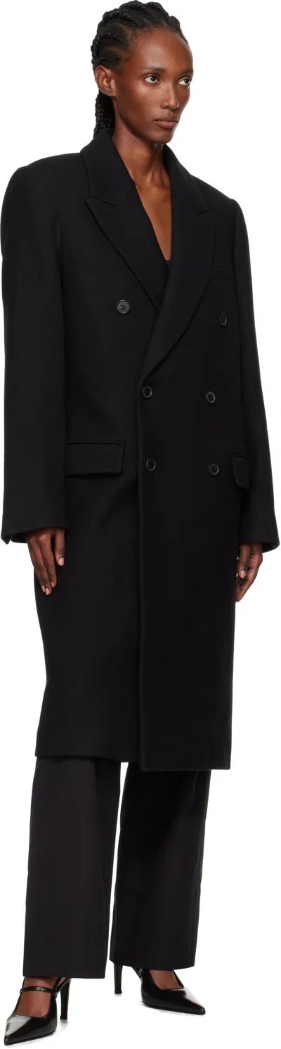 Wardrobe.nyc Accumulator Nyc X Hayley Bieber Double Breast Coat In Black