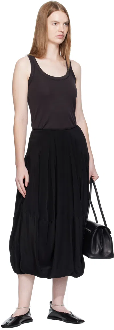 Lemaire Ribbed Texture Tank Top With Adjustable Straps In Brown