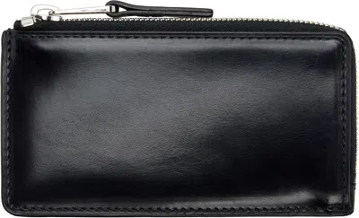 Lemaire Black Patina Zip Coin Card Holder In Brown