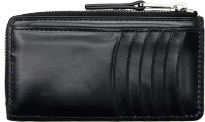 Lemaire Black Patina Zip Coin Card Holder In Brown