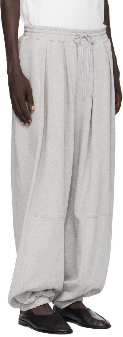 Hed Mayner Gray Embroidered Sweatpants In White