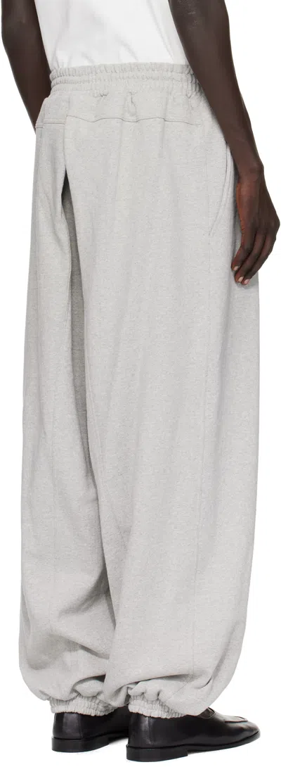 Hed Mayner Gray Embroidered Sweatpants In White