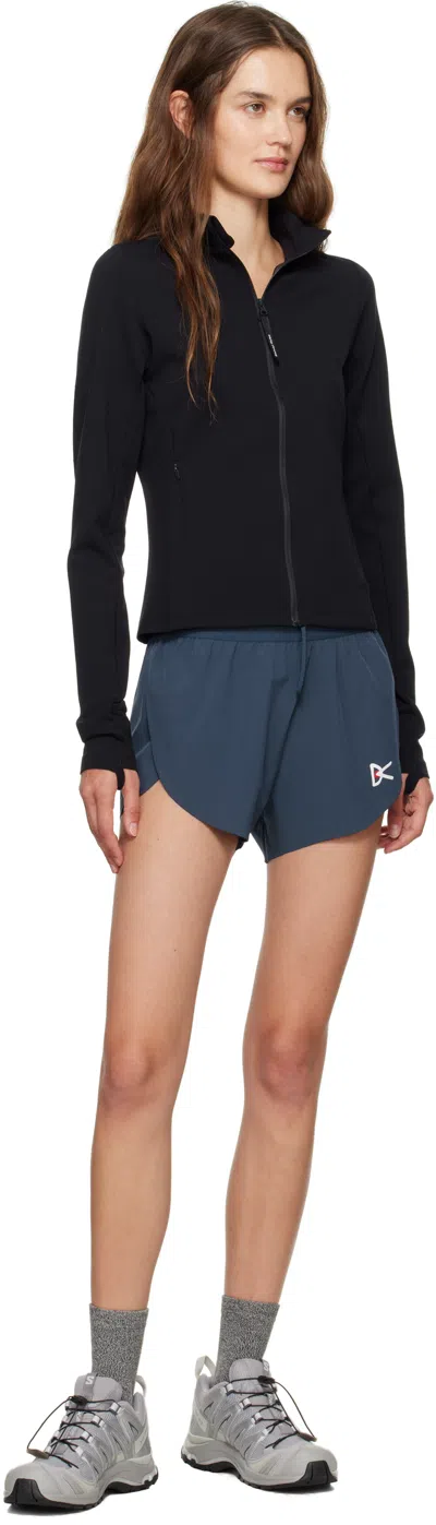 District Vision Navy 2in Split Shorts In Blue