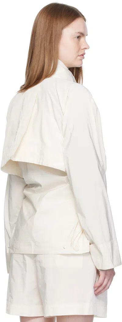 Issey Miyake Off-white Crumpled U Blouson Jacket In White