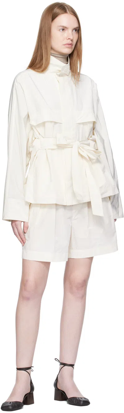 Issey Miyake Off-white Crumpled U Blouson Jacket In White