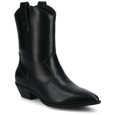 Journee Collection Womens Fritzie Block Heel Booties In Black