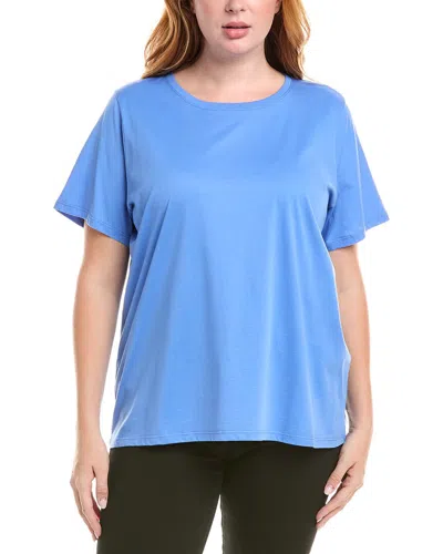 Eileen Fisher Round Neck T-shirt In Blue