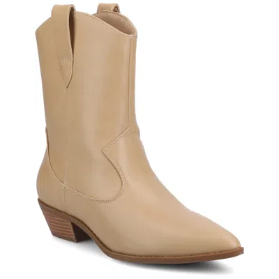 Journee Collection Womens Fritzie Block Heel Booties In Brown