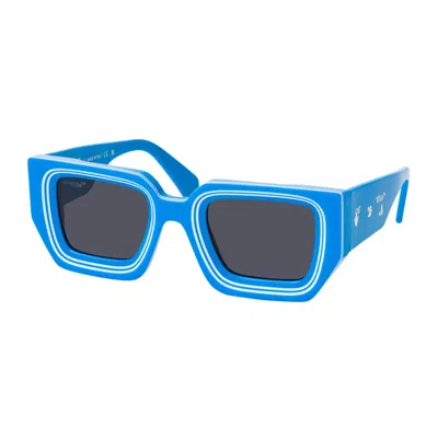 Off-white Sunglasses Square Full Rim, Blue Frame And Dark Grey Lens Francisco4507 In Blue
