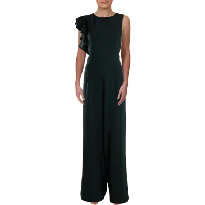 Julia Jordan Womens One Shoulder Ruffled Jumpsuit In Green