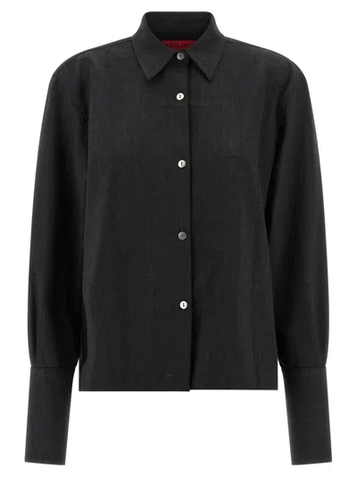 The Latest Black Long-sleeved Shirt With Classic Collar In Black