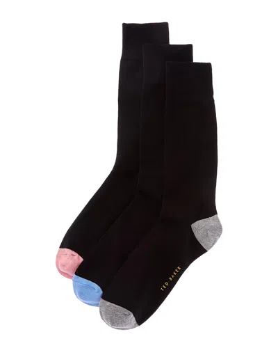 Ted Baker 3pk Dress Socks In Black