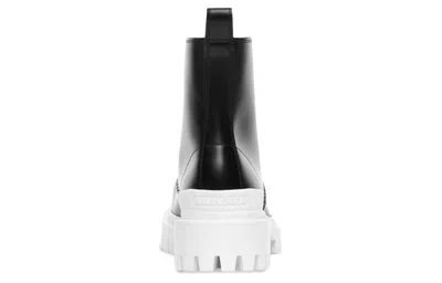 Balenciaga Strike Lace-up Boot 'black White' In Transparent