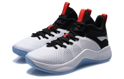 Li-ning Casual Basketball Shoes 'white Black' In Transparent