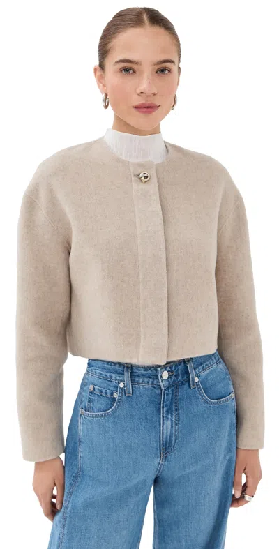 Veronica Beard Philips Cropped Jacket In Oatmeal Melange In Neutral