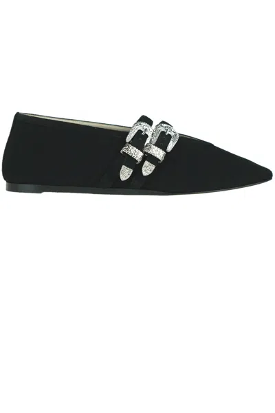 Le Monde Beryl Claudia Western Buckle Ballet Flat In Black