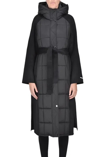 Pennyblack Wool-blend Cloth Insert Down Jacket In Black