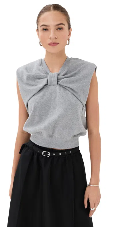 3.1 Phillip Lim Draped Bow French Terry Top In Multi