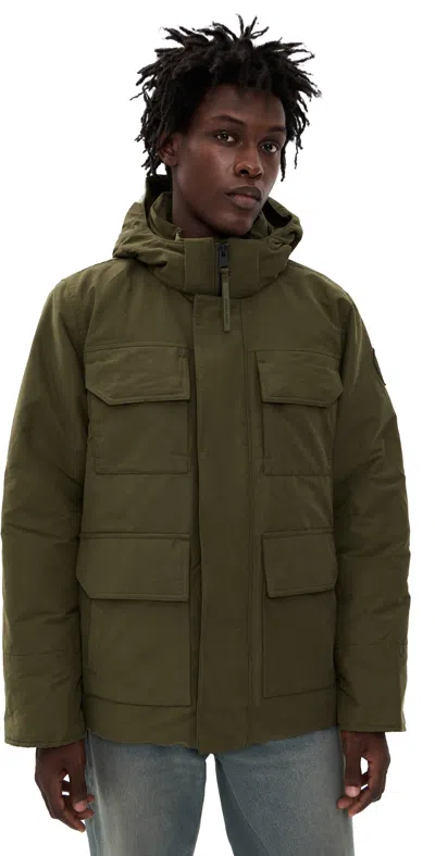 Canada Goose Army Green Cotton Blend Maitland Down Jacket In Green
