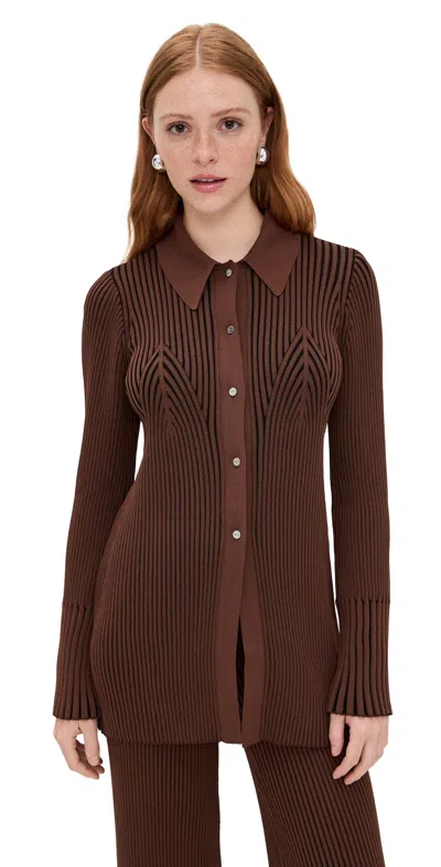 Simonmiller Palo Knit Top Choco Brown Combo In Brown