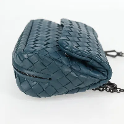 Pre-owned Bottega Veneta Olimpia Blue Leather Shoulder Bag ()