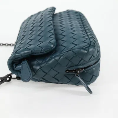 Pre-owned Bottega Veneta Olimpia Blue Leather Shoulder Bag ()