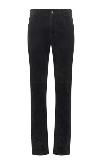 Gabriela Hearst Anthony Five Pocket Pant In Black Suede In Black