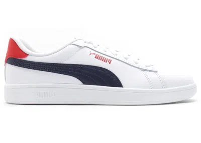 Pre-owned Puma Smash 3.0 L Sneakers In White/navy Blue/for All Time Red