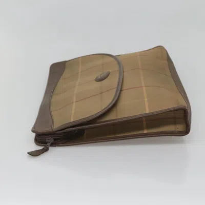 Pre-owned Burberry Beige Canvas Clutch Bag ()